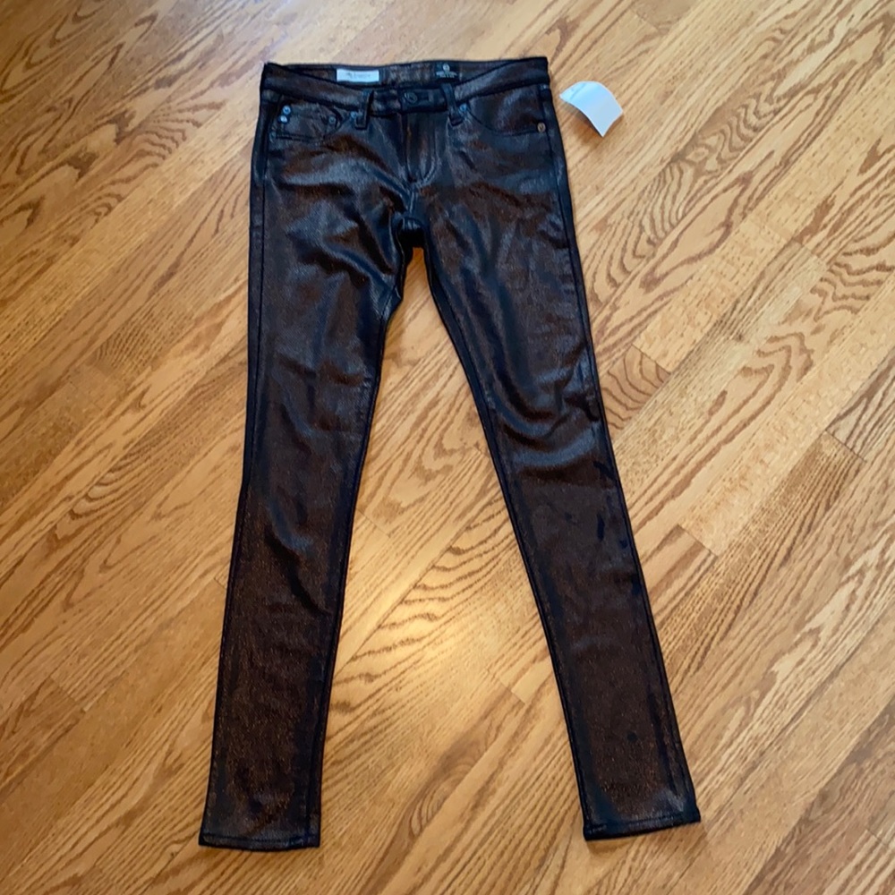 NWT AG SUPER SKINNY ROSE GOLD JEANS